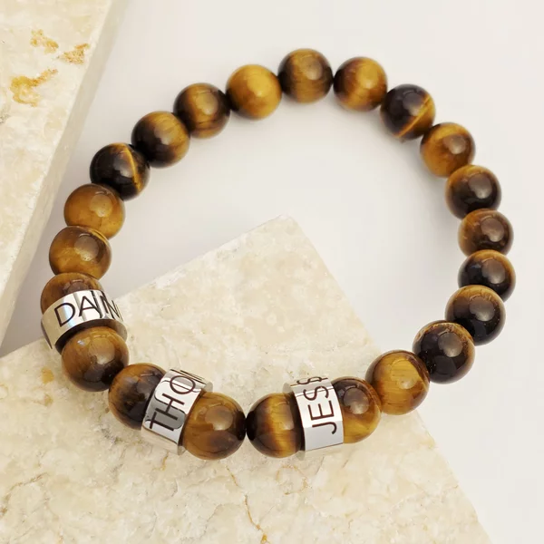 Bratara Ochi de Tigru- 3 Cilindri personalizați - Otel Inoxidabil 316L