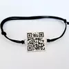 Bratara personalizata cu QR code - Argint 925 si snur reglabil