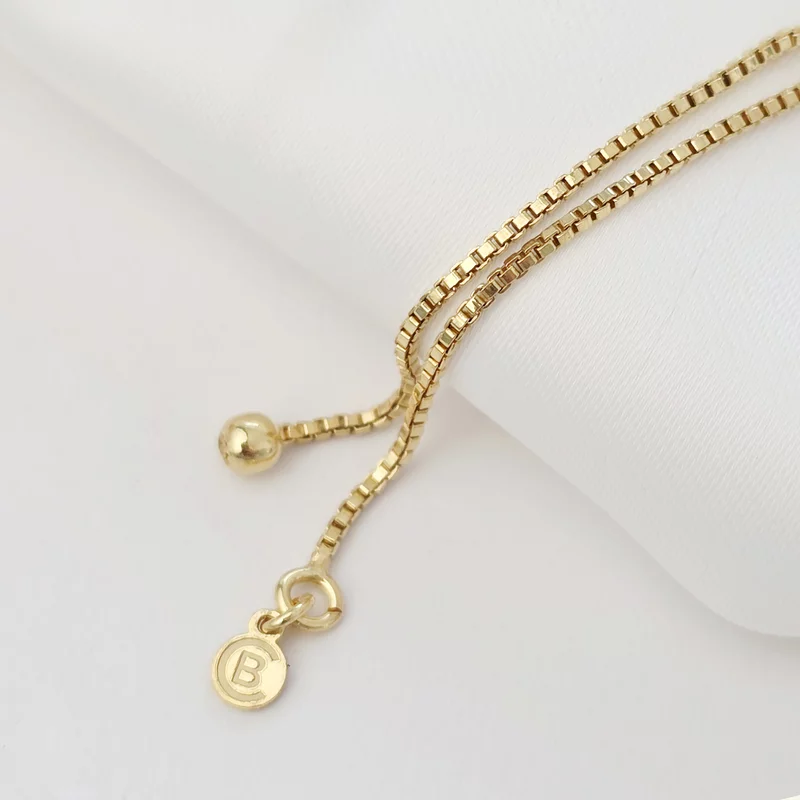 Bratara personalizata - Proaspata Mamica - Argint 925 placat cu Aur Galben 18K - Lantisor glisant ajustabil picture - 5