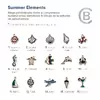 Bratara personalizata - Summer Elements - Lant cu zale dreptunghiulare - Pandantive diverse simboluri - Argint 925