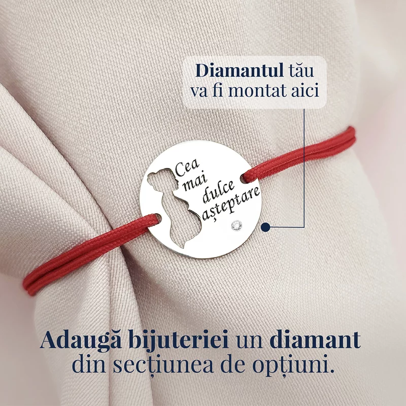 Bratara personalizata - Viitoare Mamica - Argint 925, snur reglabil - diverse culori picture - 3