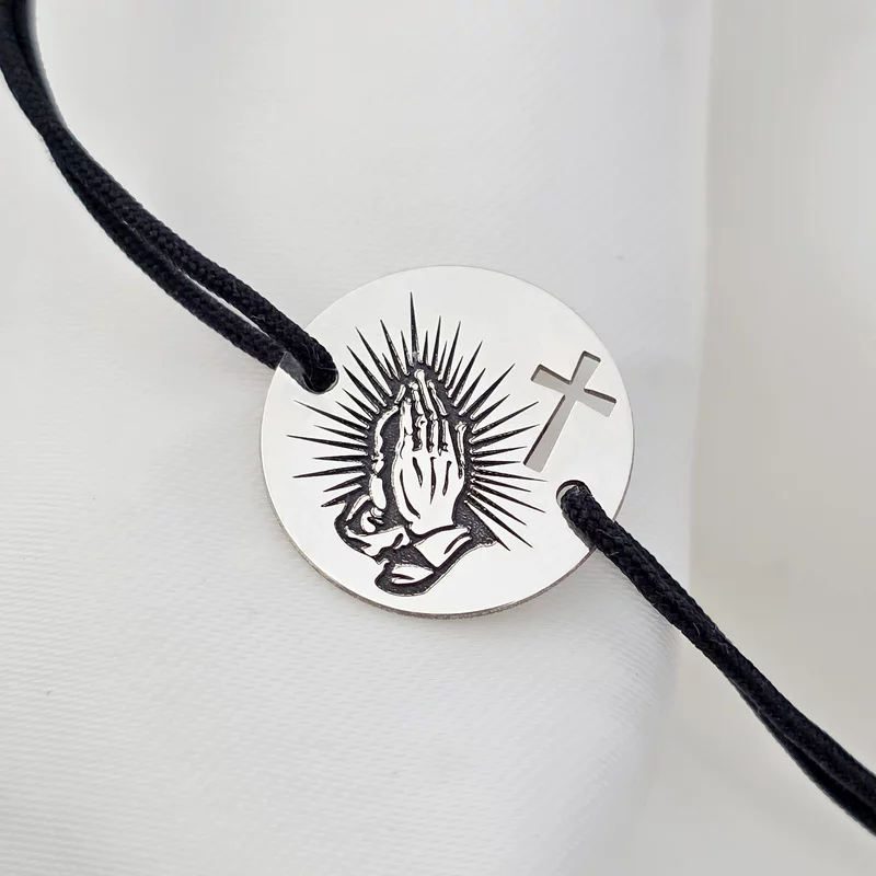 Bratara Raza Credinței - Bijuterie cu Har - Banut 15 mm - Argint 925 - Snur reglabil picture - 3