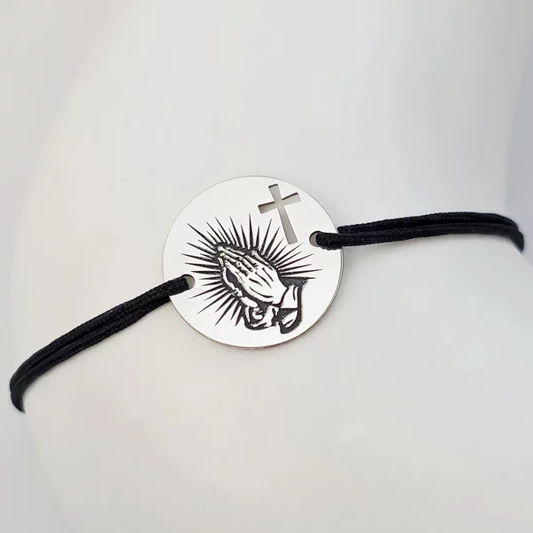 Bratara Raza Credinței - Bijuterie cu Har - Banut 15 mm - Argint 925 - Snur reglabil