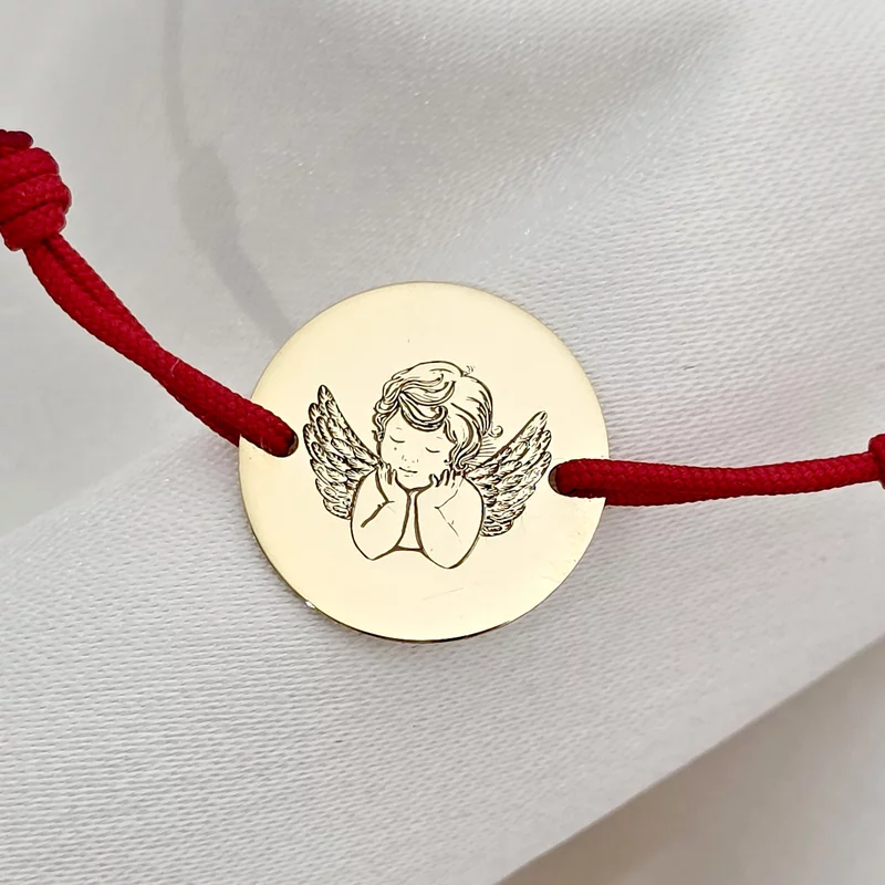 Bratara Rugaciune Ingerasul meu - Bijuterie cu Har - Argint 925 placat cu Aur Galben 18K - Snur reglabil picture - 3