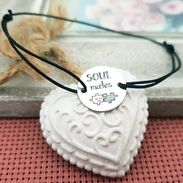 Bratara Soulmates - Argint 925, snur negru