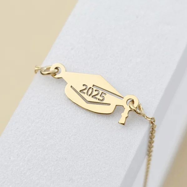 Brățară Toca cu an personalizat - Argint 925 placat cu Aur Glaben 18K -  cu lantisor