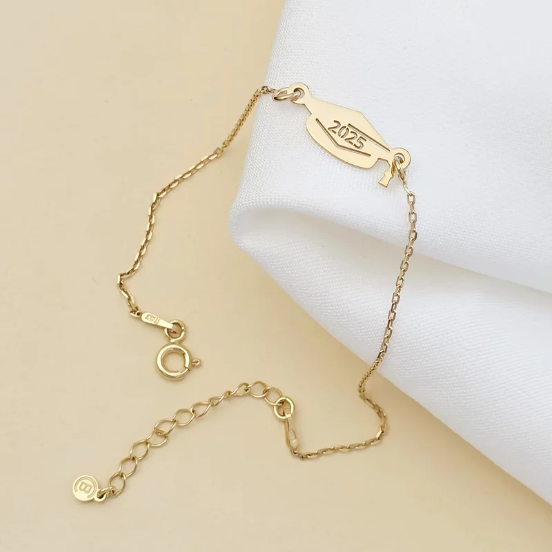 Brățară Toca cu an personalizat - Argint 925 placat cu Aur Glaben 18K -  cu lantisor picture - 3