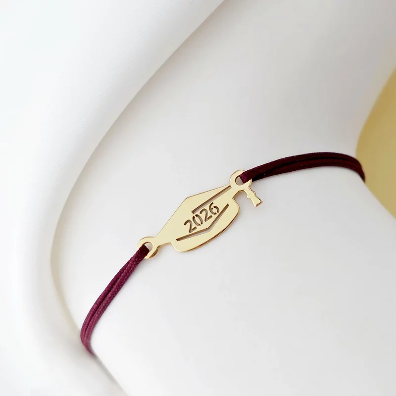 Bratara Toca cu an personalizat - Argint 925 placat cu Aur Glaben 18K - snur reglabil picture - 3