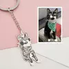Breloc pisica iubita - Personalizare cu poza - Argint 925 - Inel otel inoxidabil