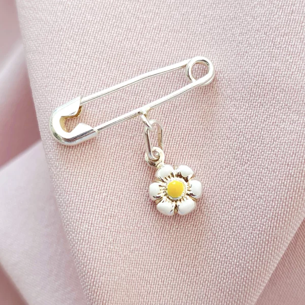 Brosa Ac de siguranta - Charm Floare – Argint 925