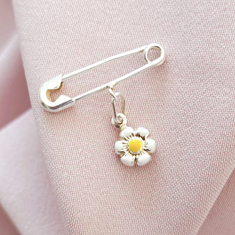 Brosa Ac de siguranta - Charm Floare – Argint 925