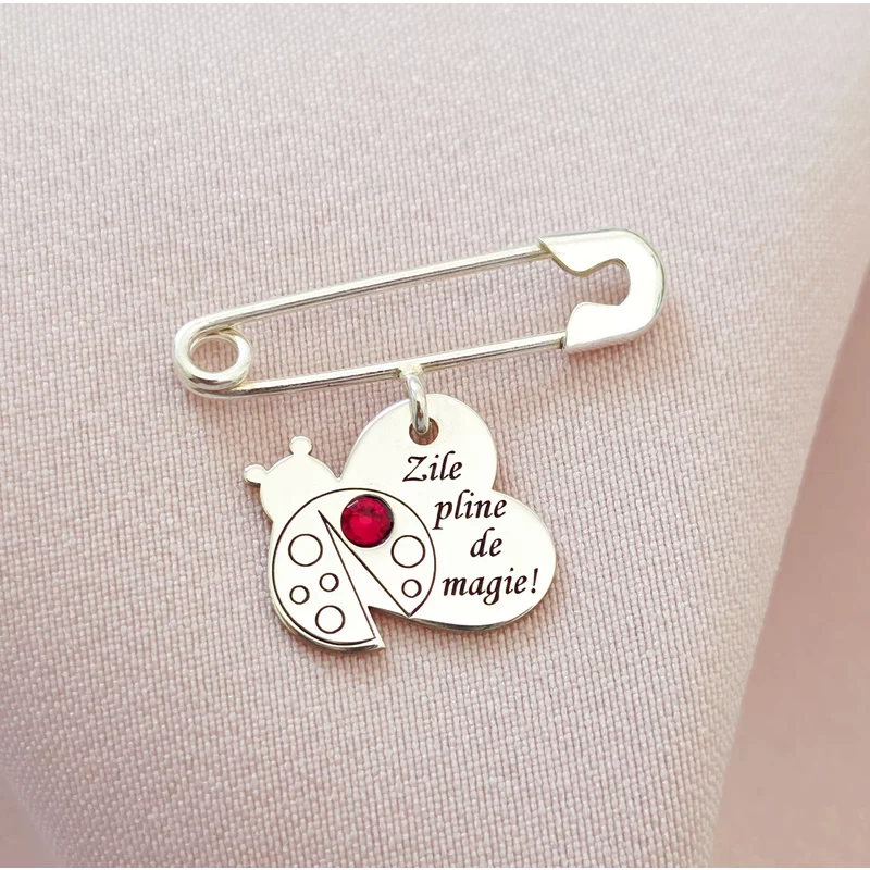 Brosa Ac de siguranta - Magie de Mamaruta –  Argint 925 - Cristal Swarovski picture - 3