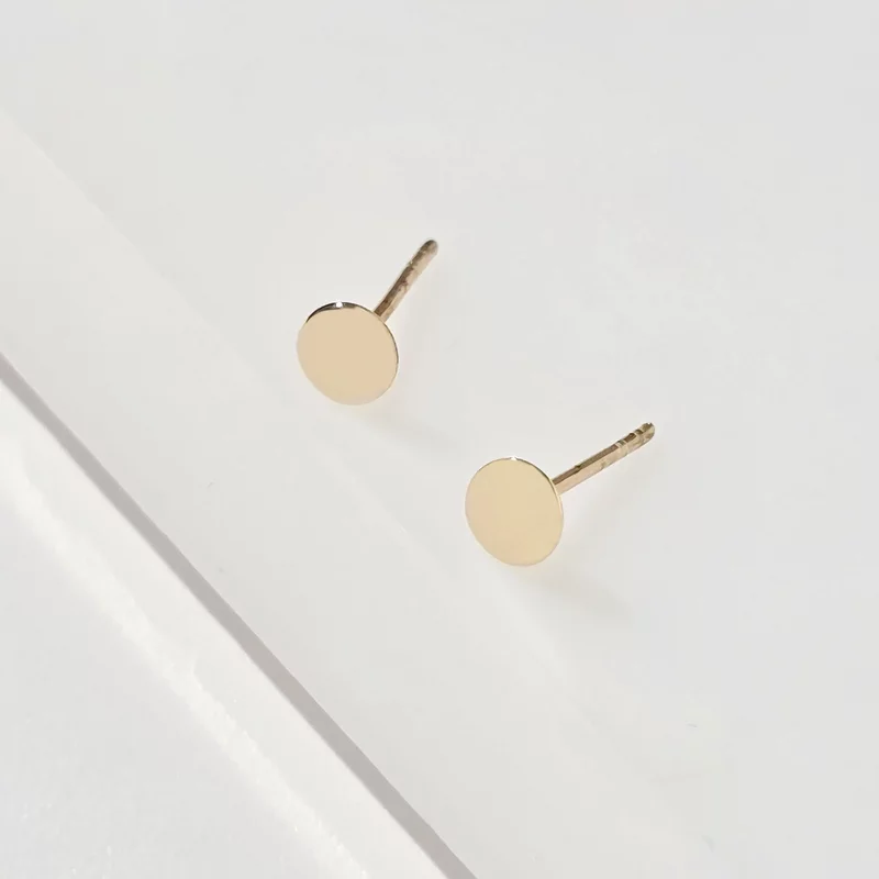 Cercei banut - Aur Galben 14K - inchidere surub picture - 3