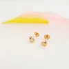 Cercei bebe/fetite cu Diamant naturat galben - Model inima - Aur Galben 14K - Inchizatoare sigura si confortabila cu filet