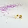 Cercei cu Diamante naturale - Pisica - Aur Galben 14K - Inchizatoare surub