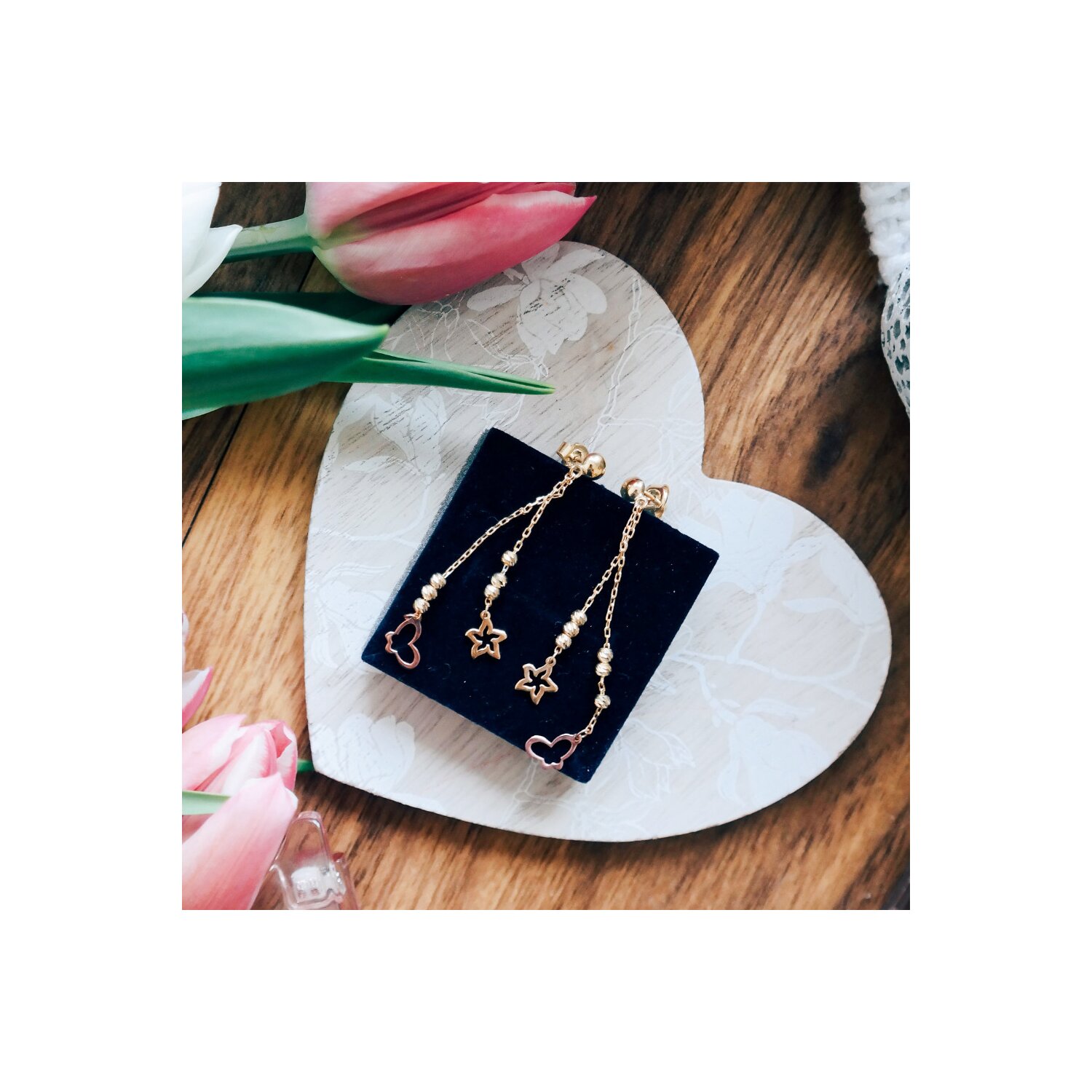 Cercei colectia Fairyland - Dazzle me - Argint 925 placat cu Aur Galben si Roz 18K