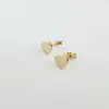 Cercei cu Diamante naturale - Inima - Aur Galben 14K - Inchizatoare surub