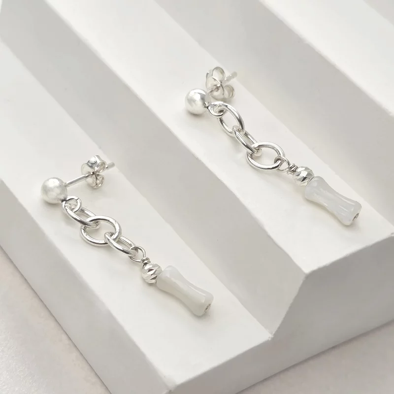 Cercei Curgatori cu Pietre Bambus – Argint 925 picture - 3