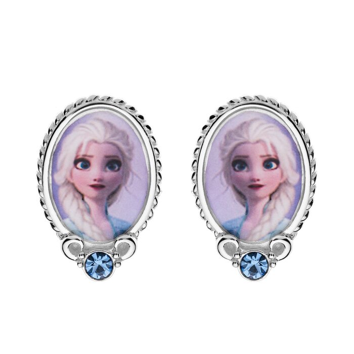 Cercei Disney cu poza color Frozen Elsa – Argint 925 si Cristale 925