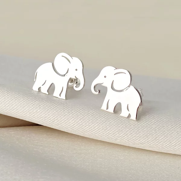Cercei elefant - model decupat - Argint 925 - inchidere surub
