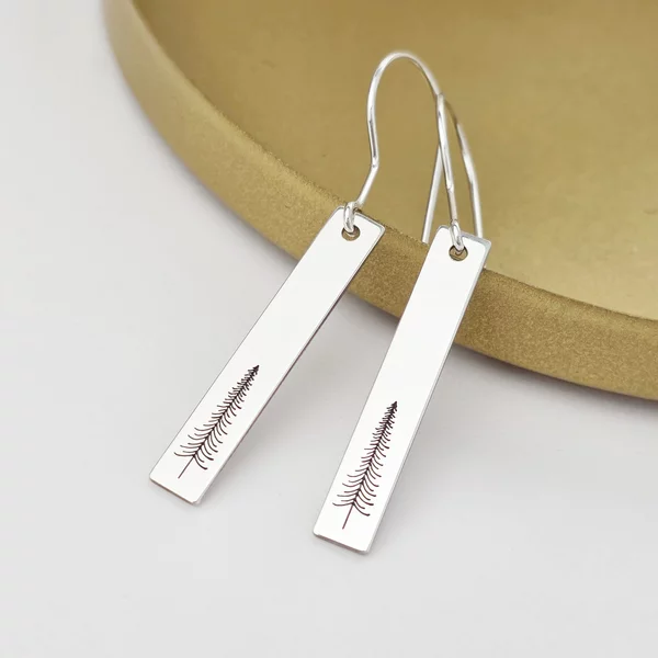 Cercei festivi - Brad Etern - Model cu tortita - Argint 925