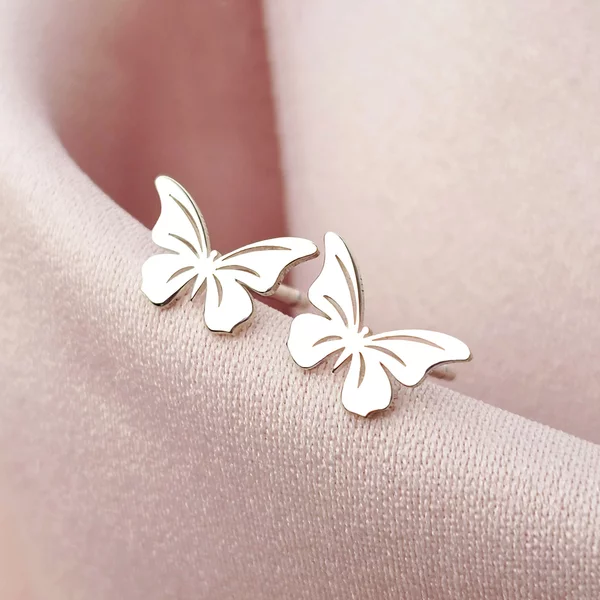Cercei fluturasi - model cu decupaje elegante - Argint 925 - inchidere surub