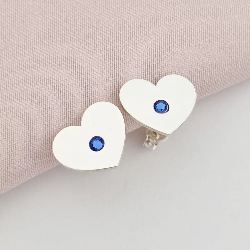 Cercei inima - model cu cristal Swarovski - Argint 925 - inchidere surub picture - 5