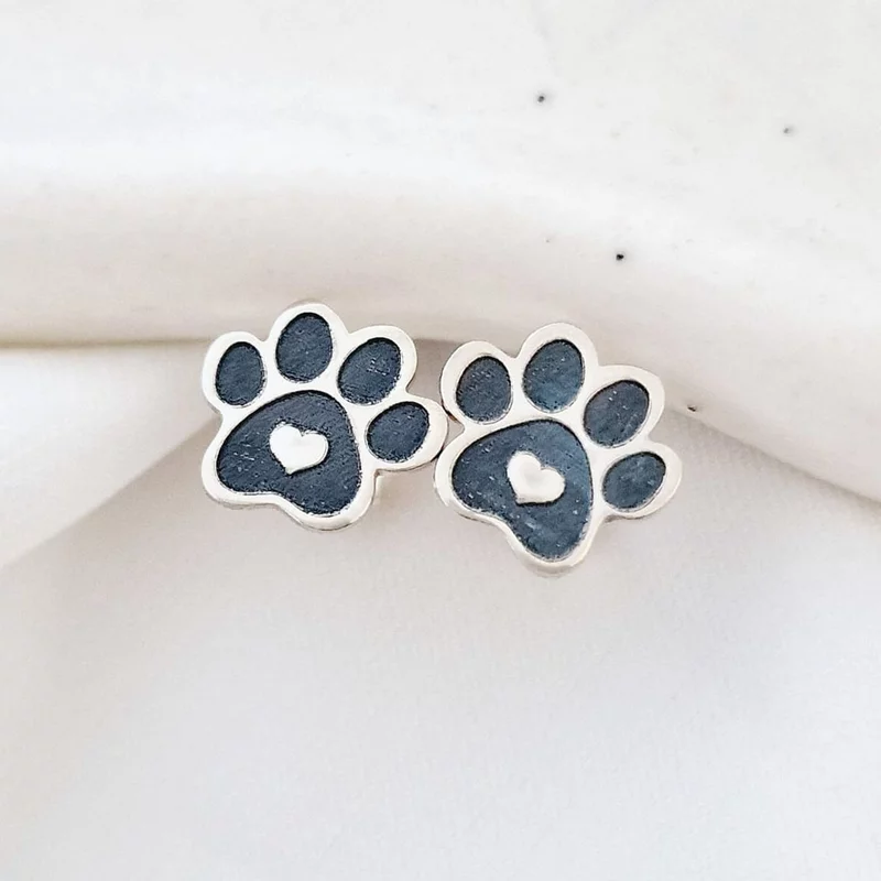 Cercei labuta gravati cu initiala - Argint 925, surub