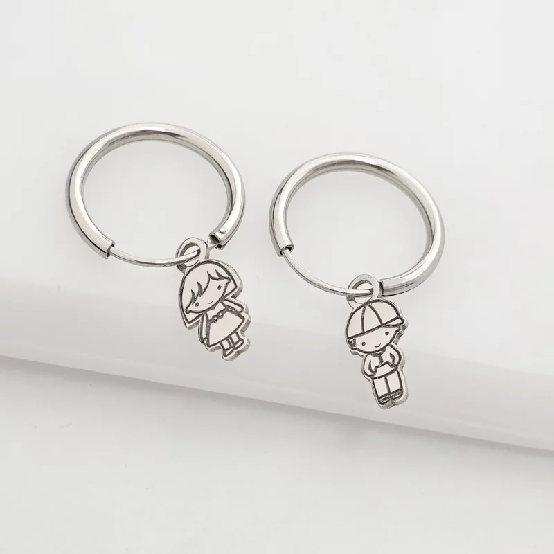 Cercei rotunzi - Hoops cu simboluri personalizate - Argint 925 picture - 3