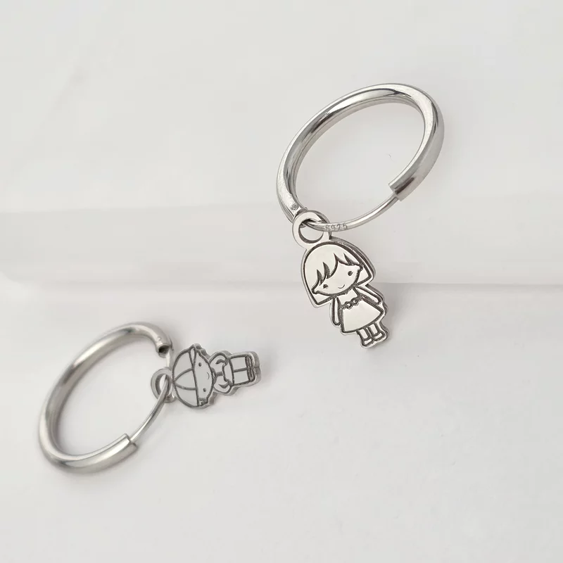 Cercei rotunzi - Hoops cu simboluri personalizate - Argint 925 picture - 5