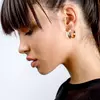 Cercei - Round Pattern Hoops - placati cu aur 18K