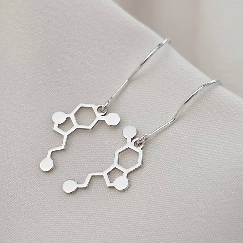 Cercei simbol serotonina - Argint 925, tortita picture - 3