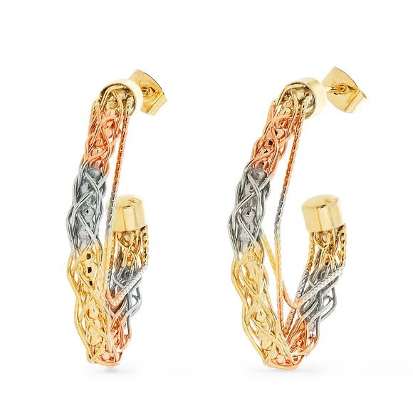 Cercei - Twisted Braid - Placati cu aur 18K