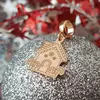 Charm personalizat Craciun - Casa de turta dulce - Argint 925 placat cu Aur roz 18K