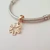 Charm personalizat Craciun - Fulg de nea - Argint 925 placat cu Aur roz 18K
