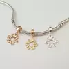 Charm personalizat Craciun - Fulg de nea - Argint 925 placat cu Aur roz 18K