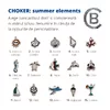 Choker Summer Elements - Personalizat cu 4 bilute de 4 mm - Diverse pandantive - Argint 925 - Lant silicon cu inchizatoare carabina