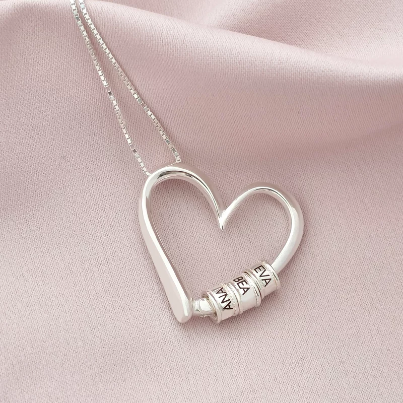 Lantisor Legaturi de Suflet - Pandantiv Inima si Elemente cu nume - Argint 925 picture - 3