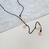 Colier lariat Y - 4 pandantive -  Inima si 3 piese la alegere - Argint 925 placat cu Aur Roz 18K - cu snur rezistent