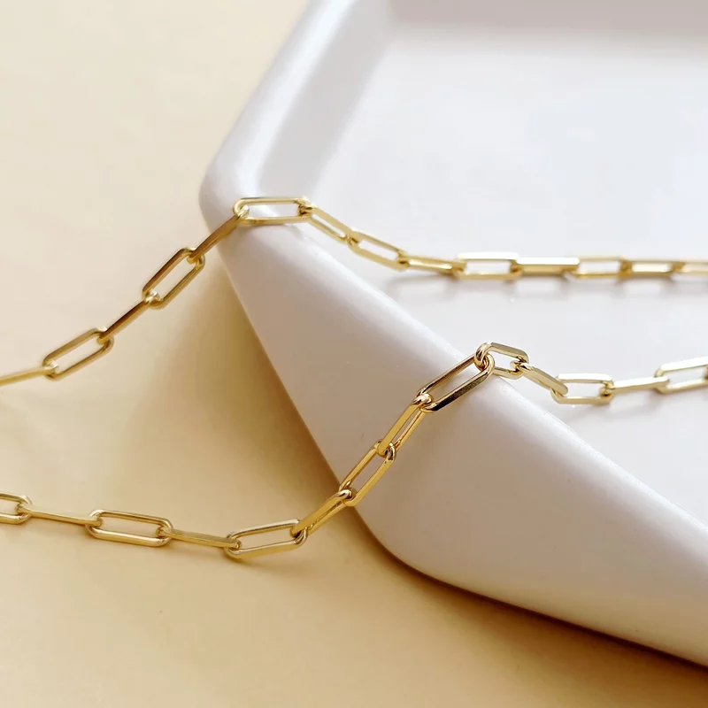 Colier Legaturi Pretioase  - 3 bilute personalizate cu nume - Lantisor cu zale dreptunghiulare - Argint 925 placat cu Aur Galben 18K picture - 4