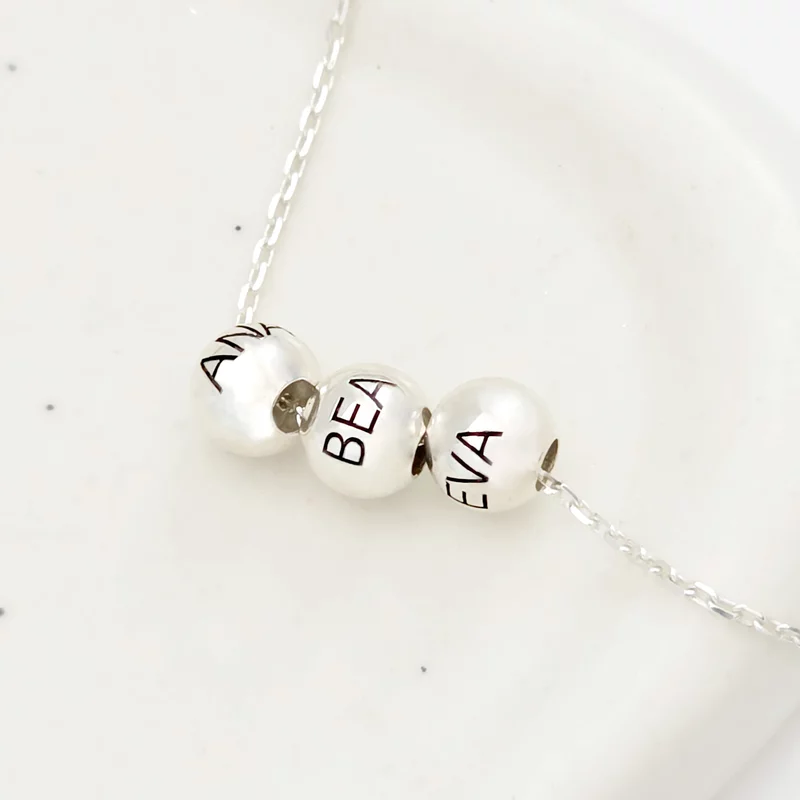 Colier Legaturi Pretioase  - 3 bilute personalizate cu nume - Lantisor Forzatina- Argint 925 picture - 1