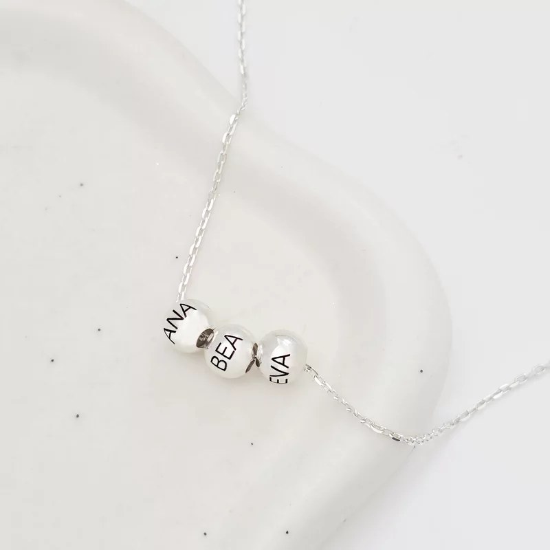 Colier Legaturi Pretioase  - 3 bilute personalizate cu nume - Lantisor Forzatina- Argint 925 picture - 3