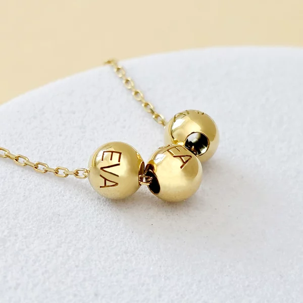 Colier Legaturi Pretioase  - 3 bilute personalizate cu nume - Lantisor Forzatina- Argint 925 placat cu Aur Galben 18K