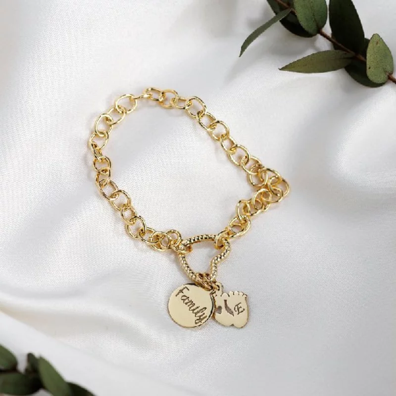 ELM-Round – Brățară bază ROLO – Argint placat cu Aur Galben 18K picture - 5