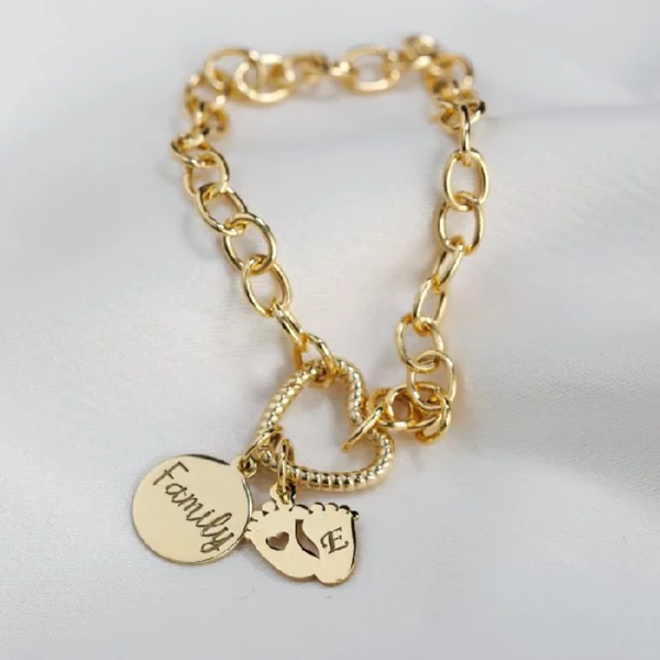 ELM-Round – Brățară bază ROLO – Argint placat cu Aur Galben 18K