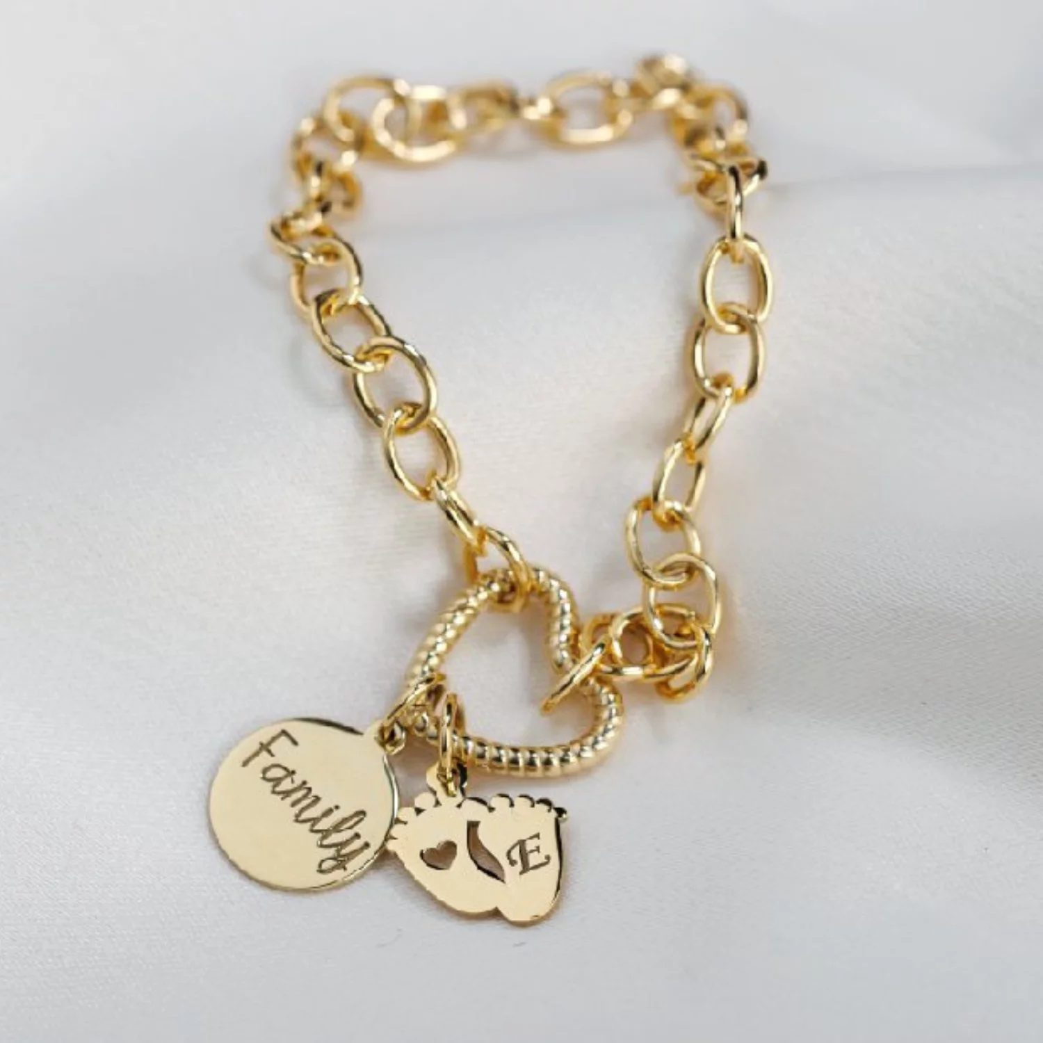 ELM-Round – Bratara baza ROLO – Argint placat cu Aur Galben 18K