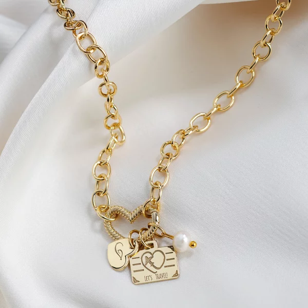 ELM-Round – Lănțișor bază ROLO – Argint placat cu Aur Galben 18K