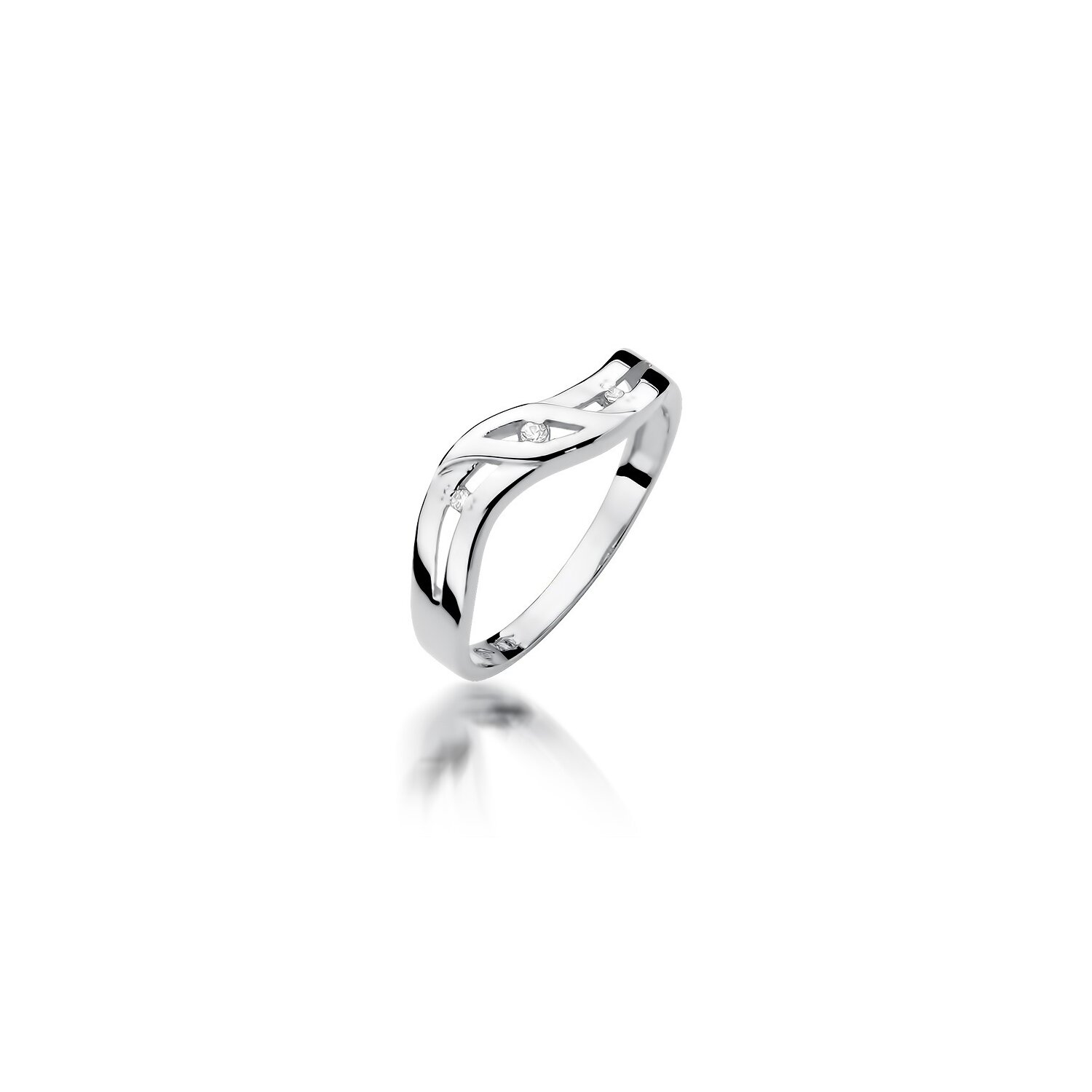 Inel colectia Luxury Aur Galben/Alb 14K cu Diamant 0.02ct