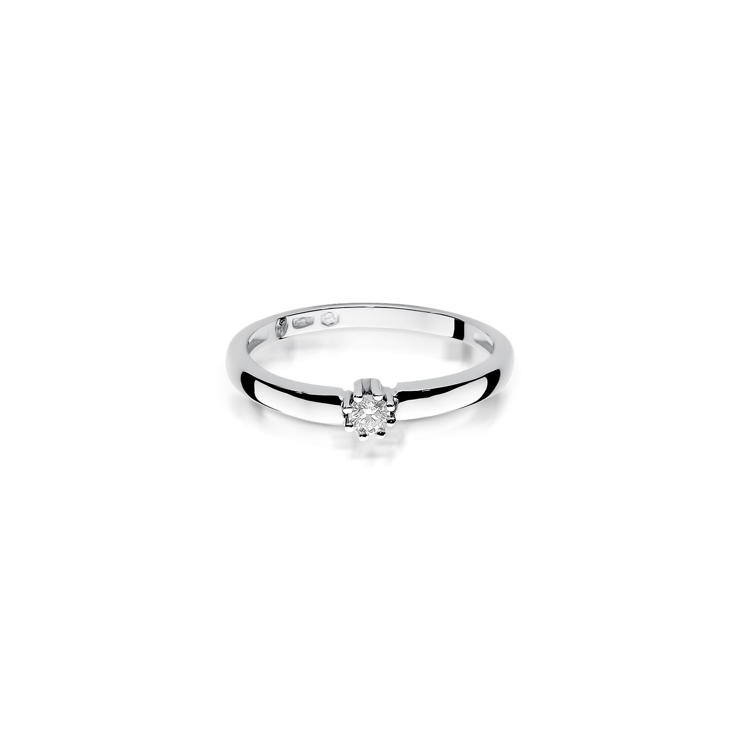 Inel colectia Luxury Aur Galben/Alb 14K cu Diamant 0.10ct