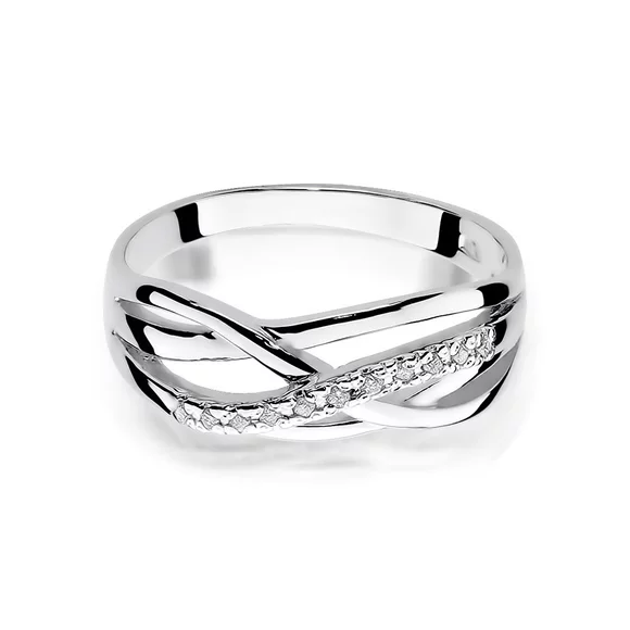 Inel colectia Luxury Aur Galben/Alb 14K cu Diamant 0.10ct